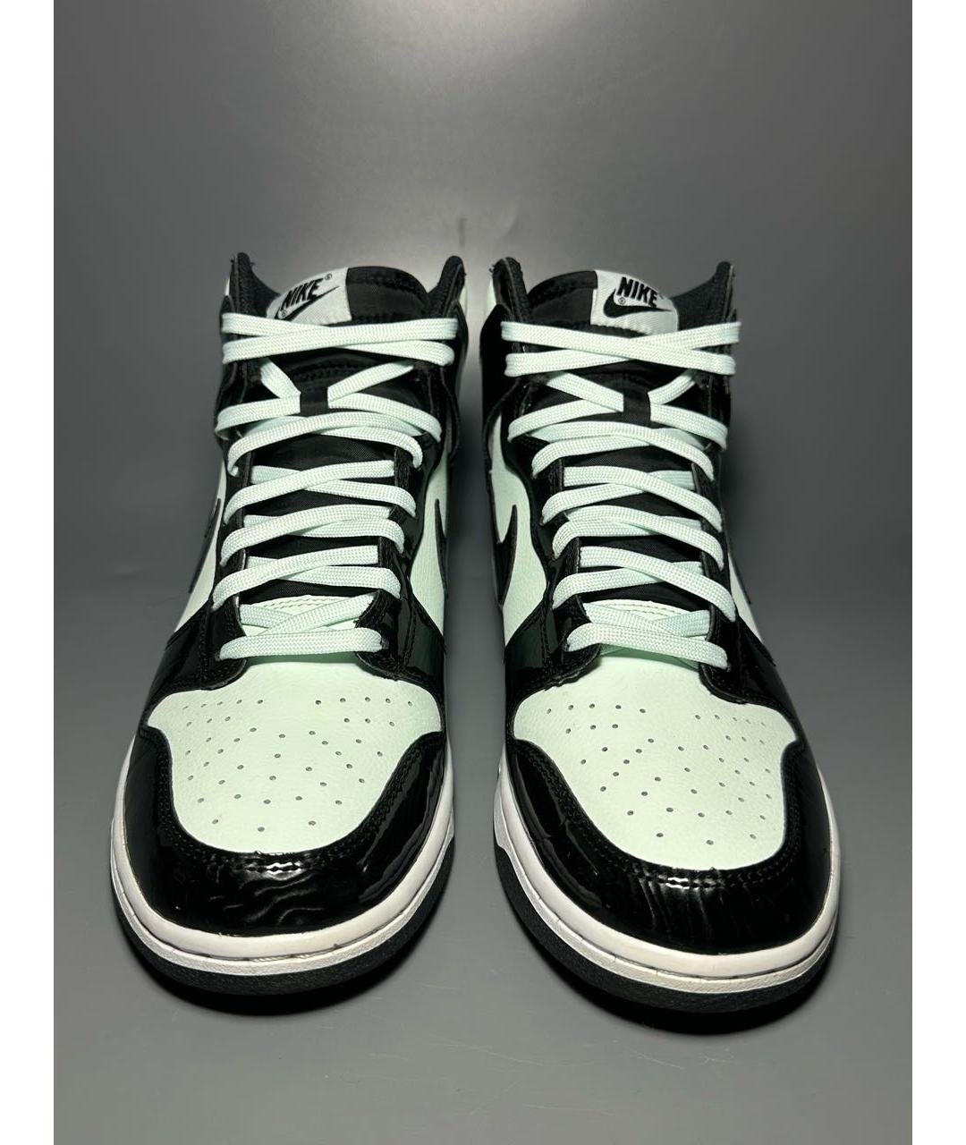 NIKE Черные кожаные высокие кроссовки / кеды, фото 2