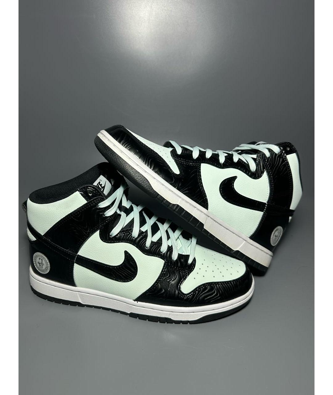 NIKE Черные кожаные высокие кроссовки / кеды, фото 6