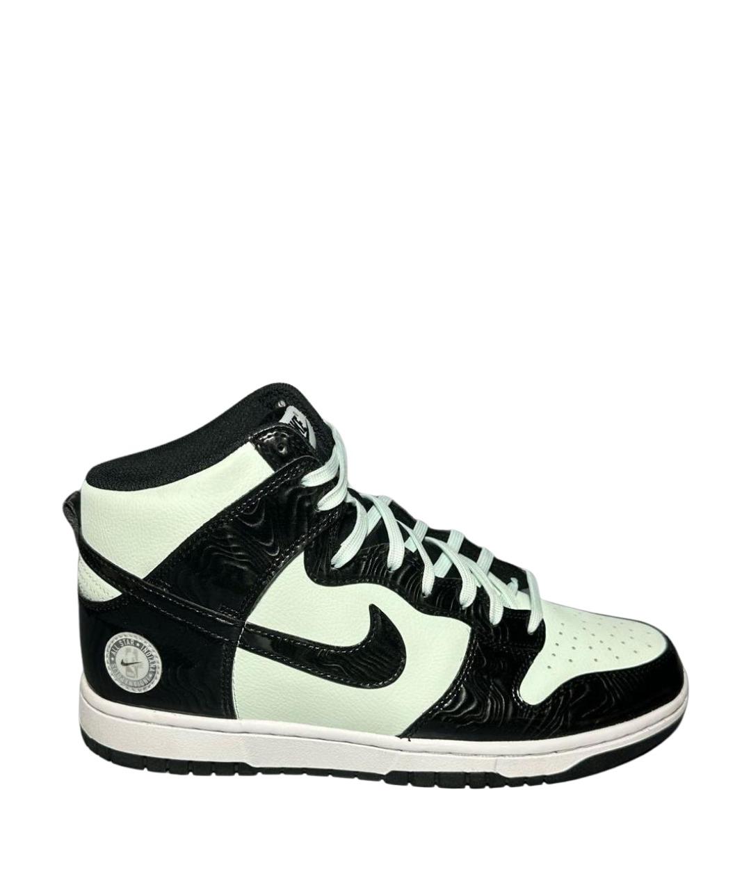 NIKE Черные кожаные высокие кроссовки / кеды, фото 1