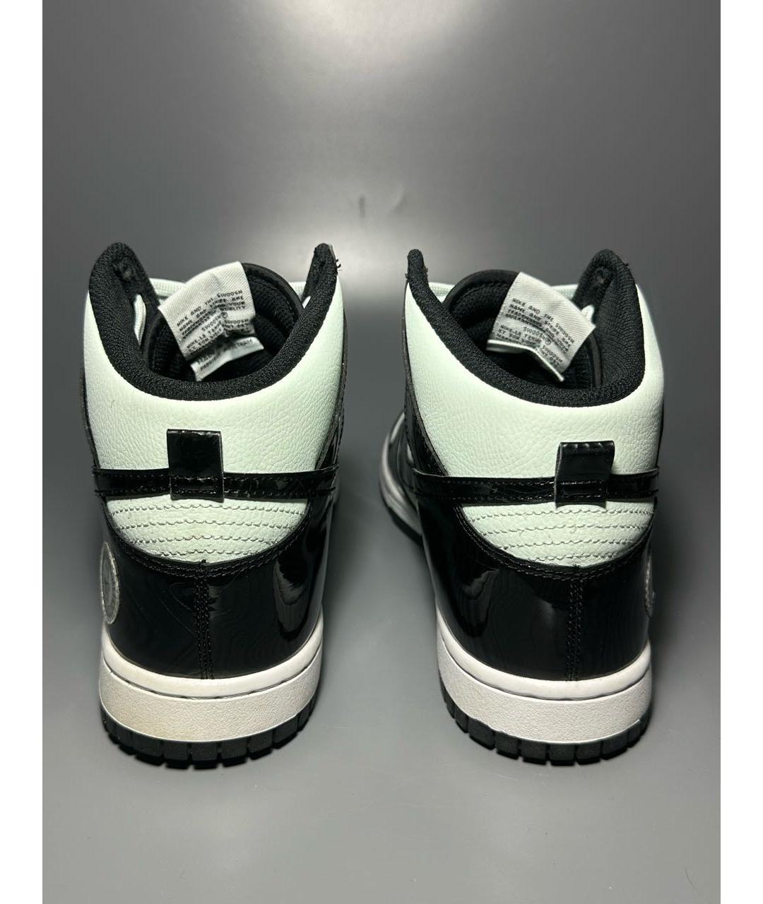 NIKE Черные кожаные высокие кроссовки / кеды, фото 4