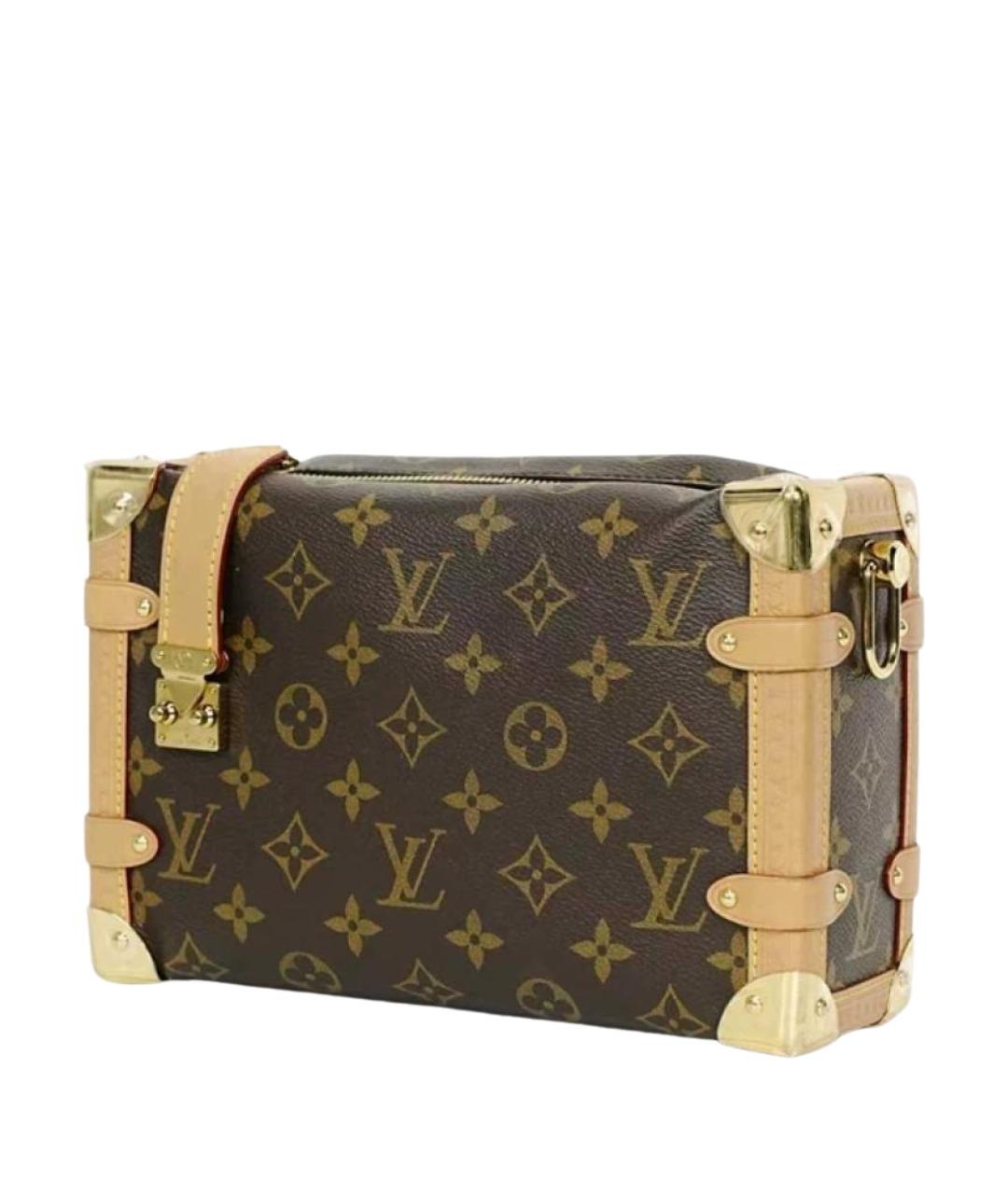 LOUIS VUITTON Коричневая кожаная сумка с короткими ручками, фото 3