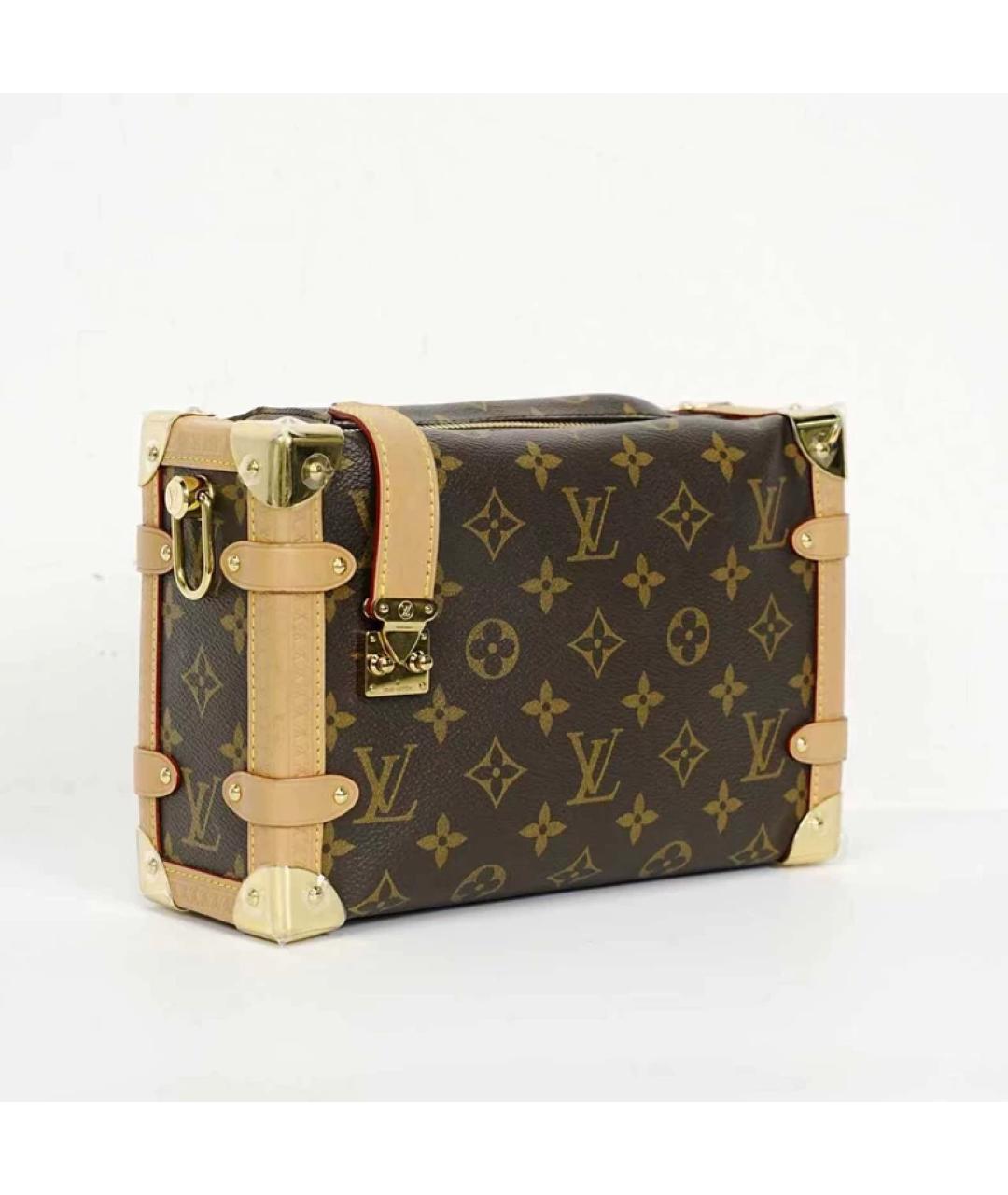 LOUIS VUITTON Коричневая кожаная сумка с короткими ручками, фото 2