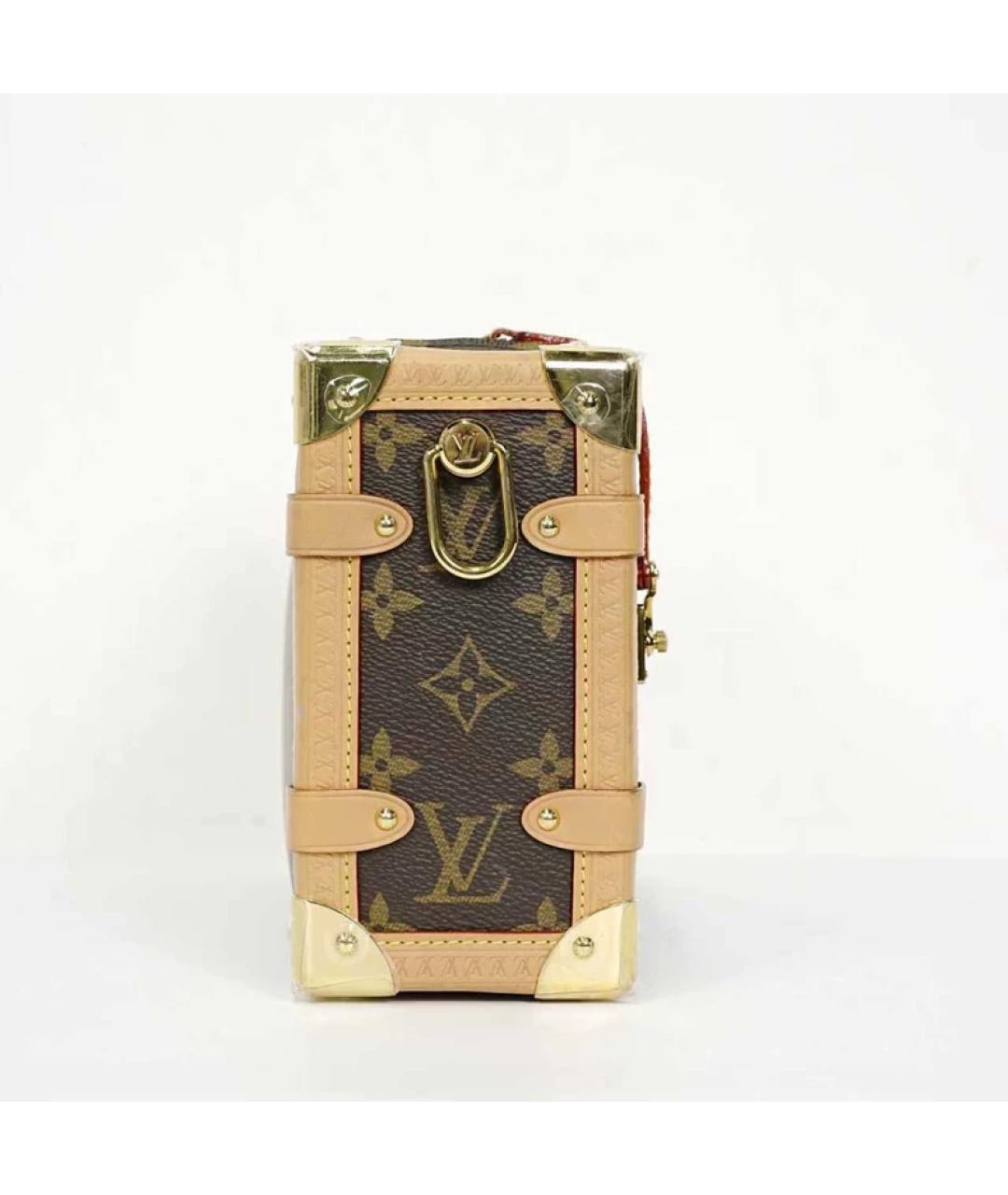 LOUIS VUITTON Коричневая кожаная сумка с короткими ручками, фото 4