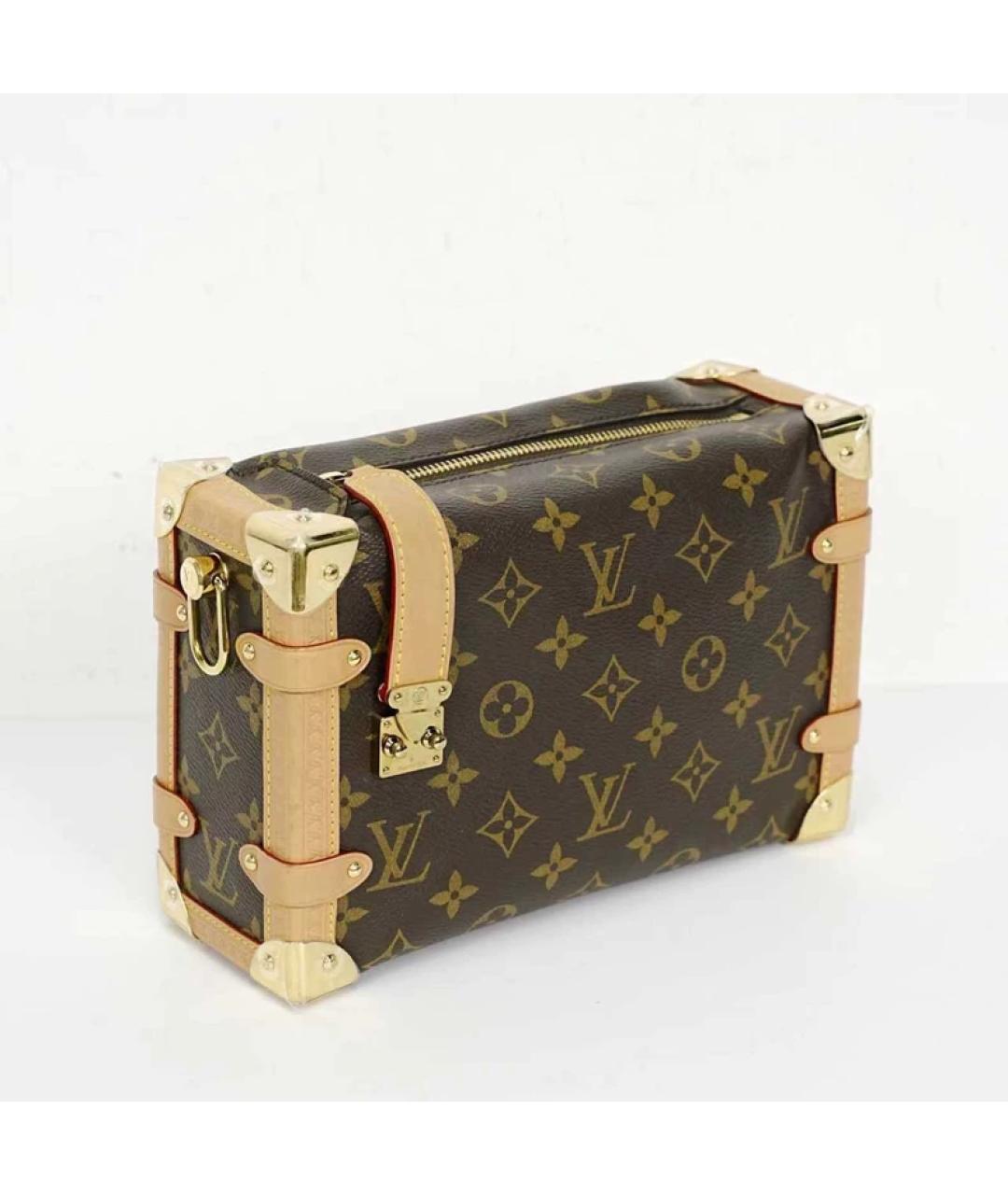 LOUIS VUITTON Коричневая кожаная сумка с короткими ручками, фото 8