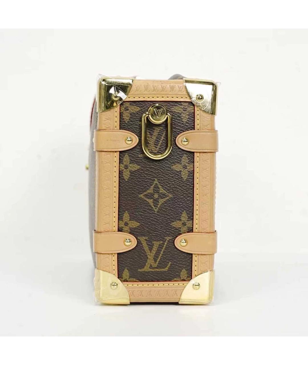 LOUIS VUITTON Коричневая кожаная сумка с короткими ручками, фото 7