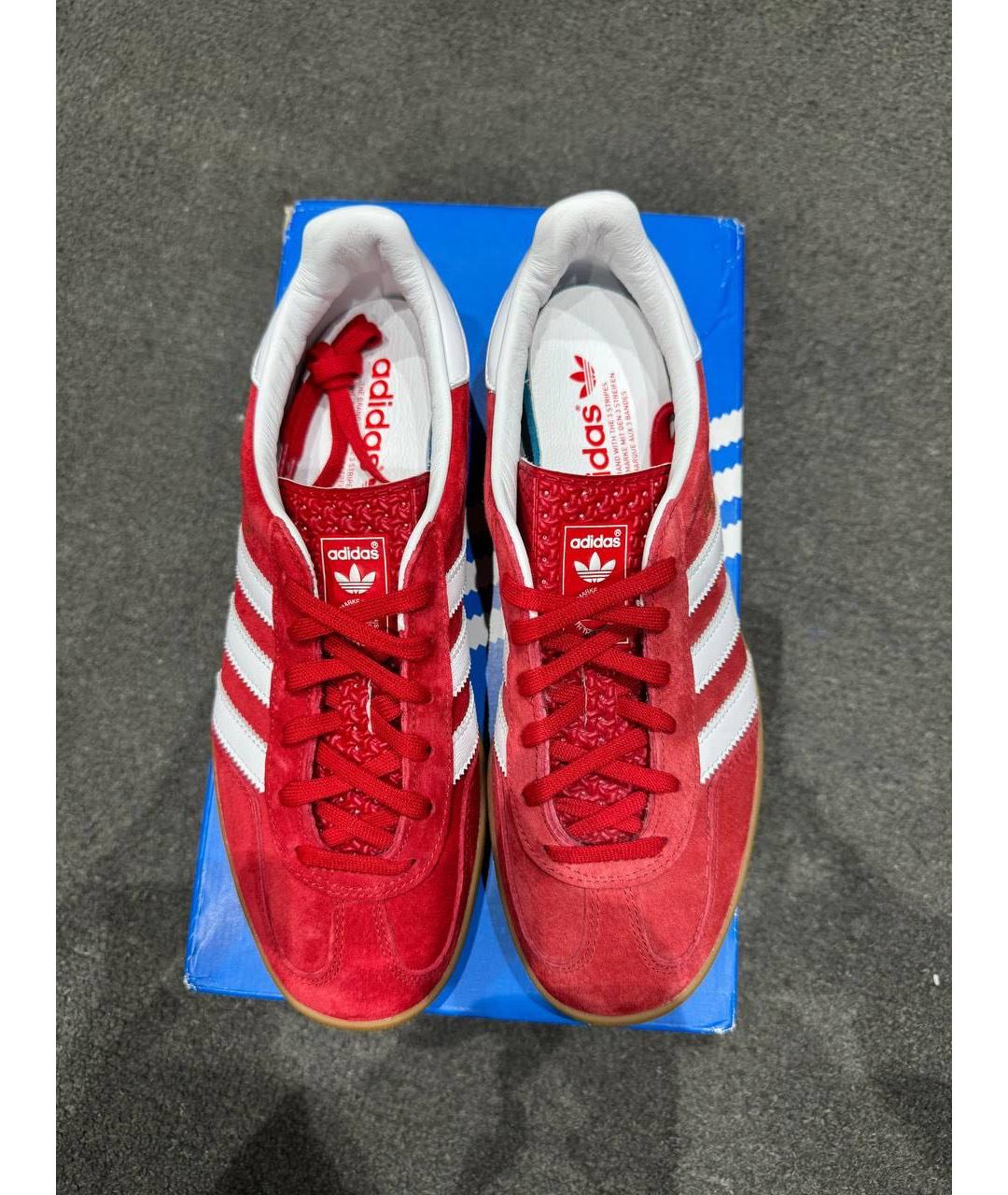 ADIDAS Красные замшевые низкие кроссовки / кеды, фото 2