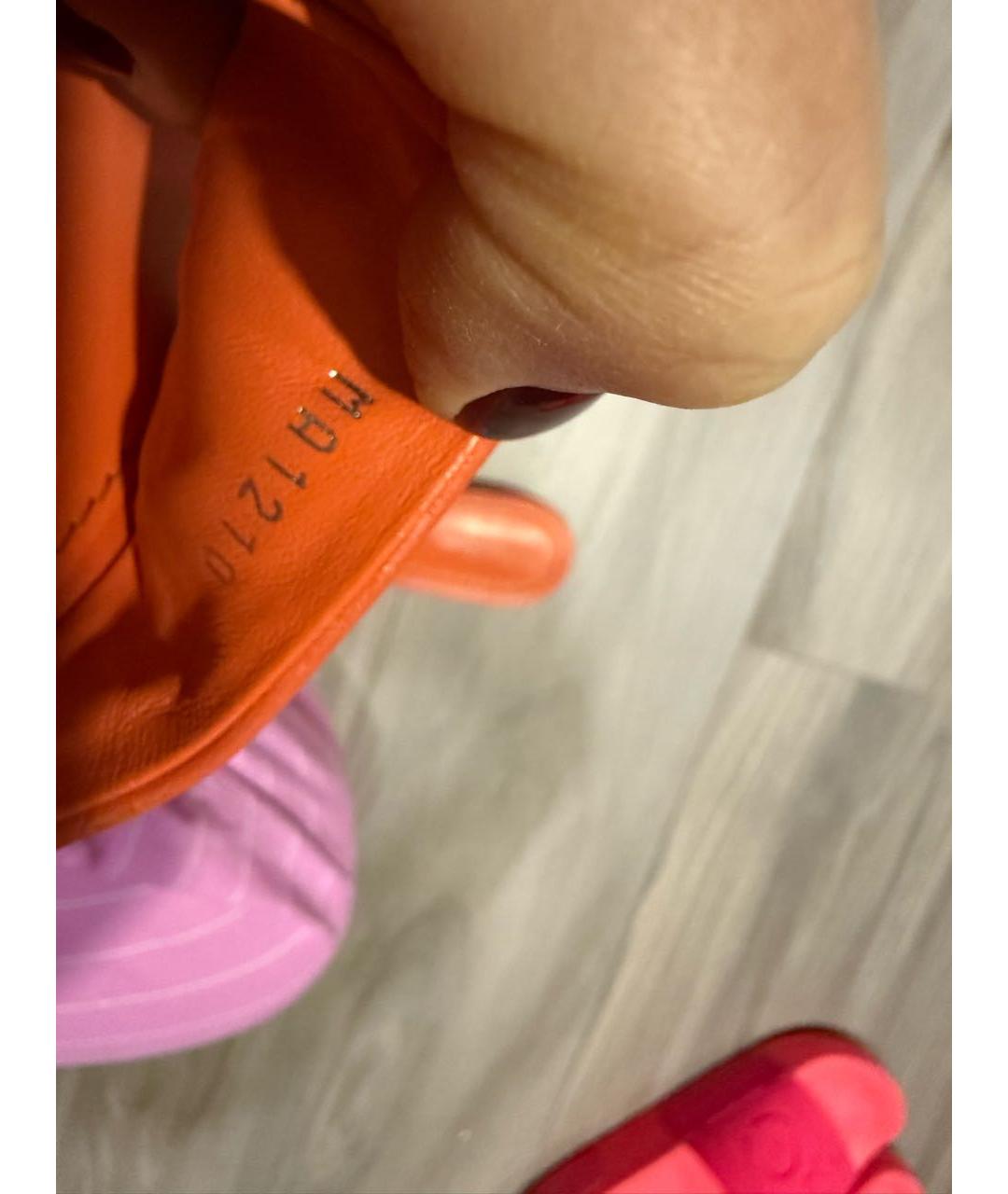 LOUIS VUITTON Оранжевое кожаные шлепанцы, фото 6