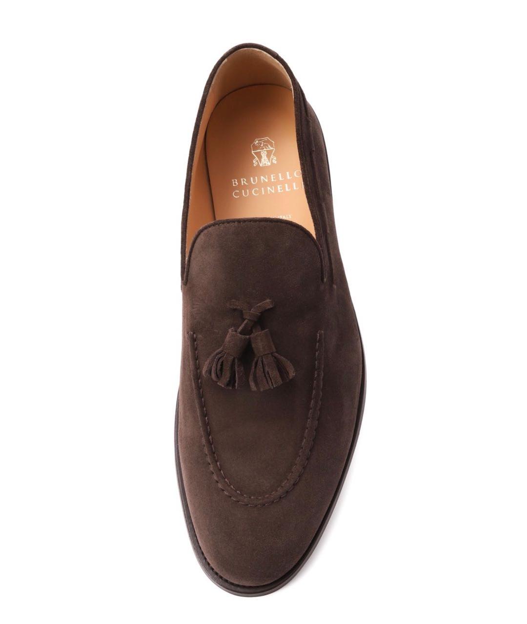 BRUNELLO CUCINELLI Коричневые замшевые лоферы, фото 3