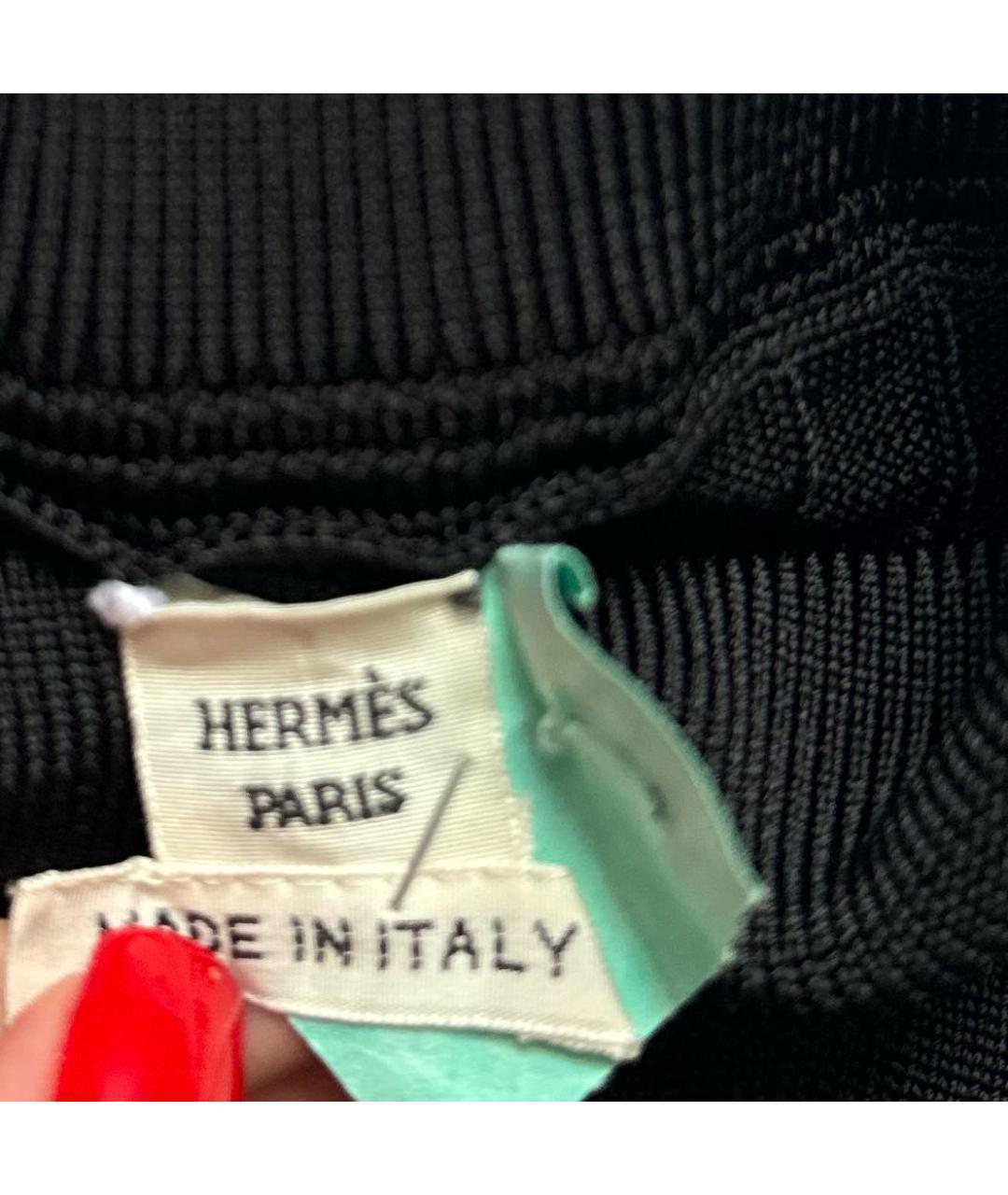 HERMES Черная вискозная водолазка, фото 4