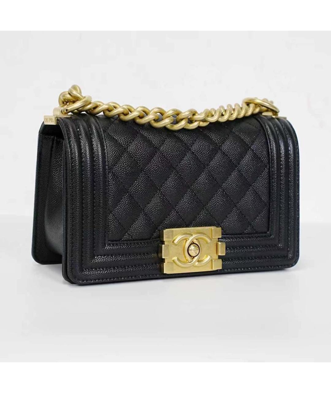 CHANEL Черная кожаная сумка через плечо, фото 2