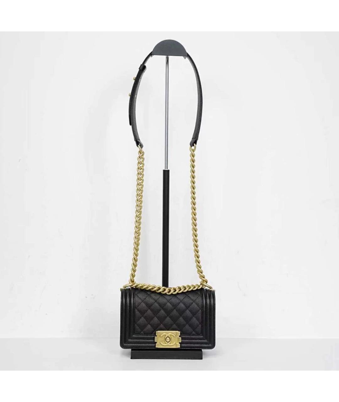 CHANEL Черная кожаная сумка через плечо, фото 6