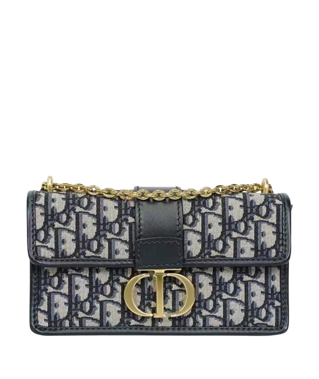 CHRISTIAN DIOR Темно-синяя тканевая сумка с короткими ручками, фото 1