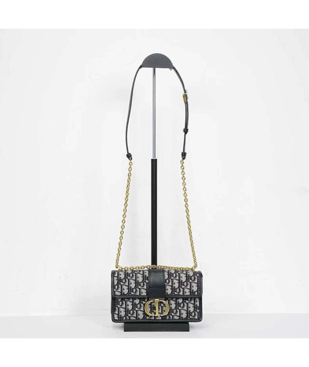 CHRISTIAN DIOR Темно-синяя тканевая сумка с короткими ручками, фото 7