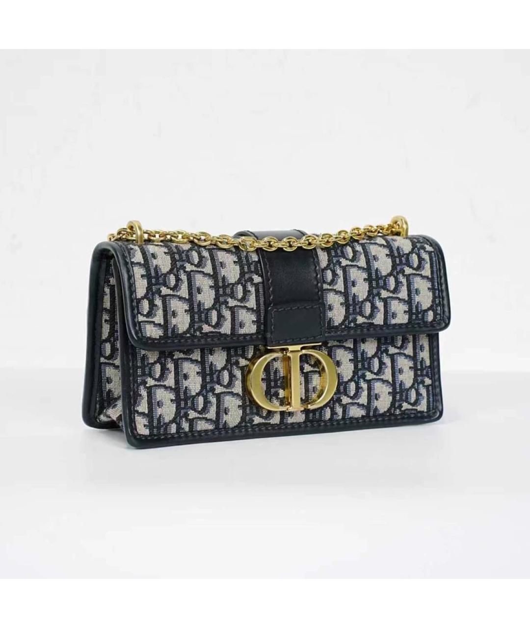 CHRISTIAN DIOR Темно-синяя тканевая сумка с короткими ручками, фото 6