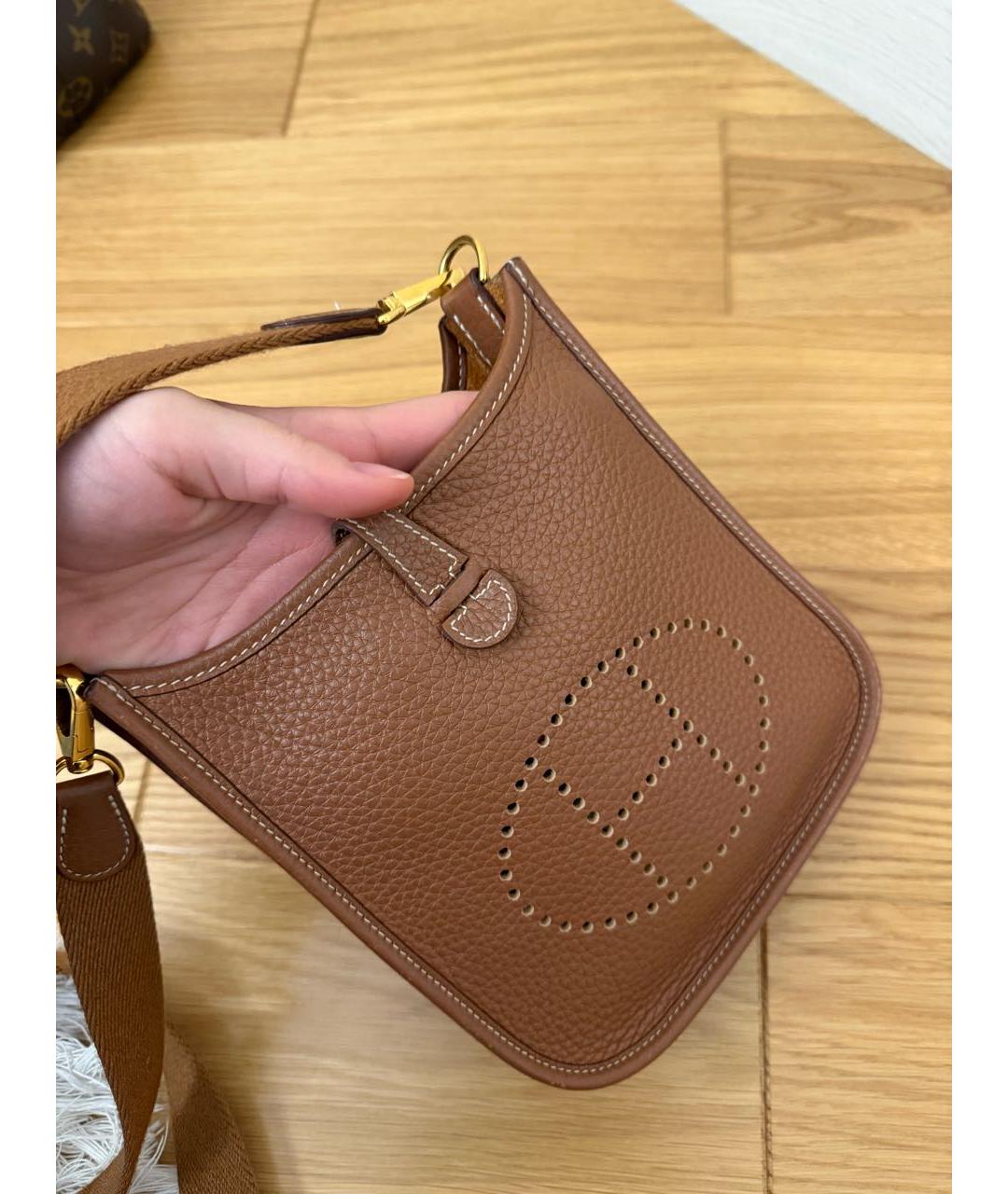 HERMES Коричневая кожаная сумка через плечо, фото 2