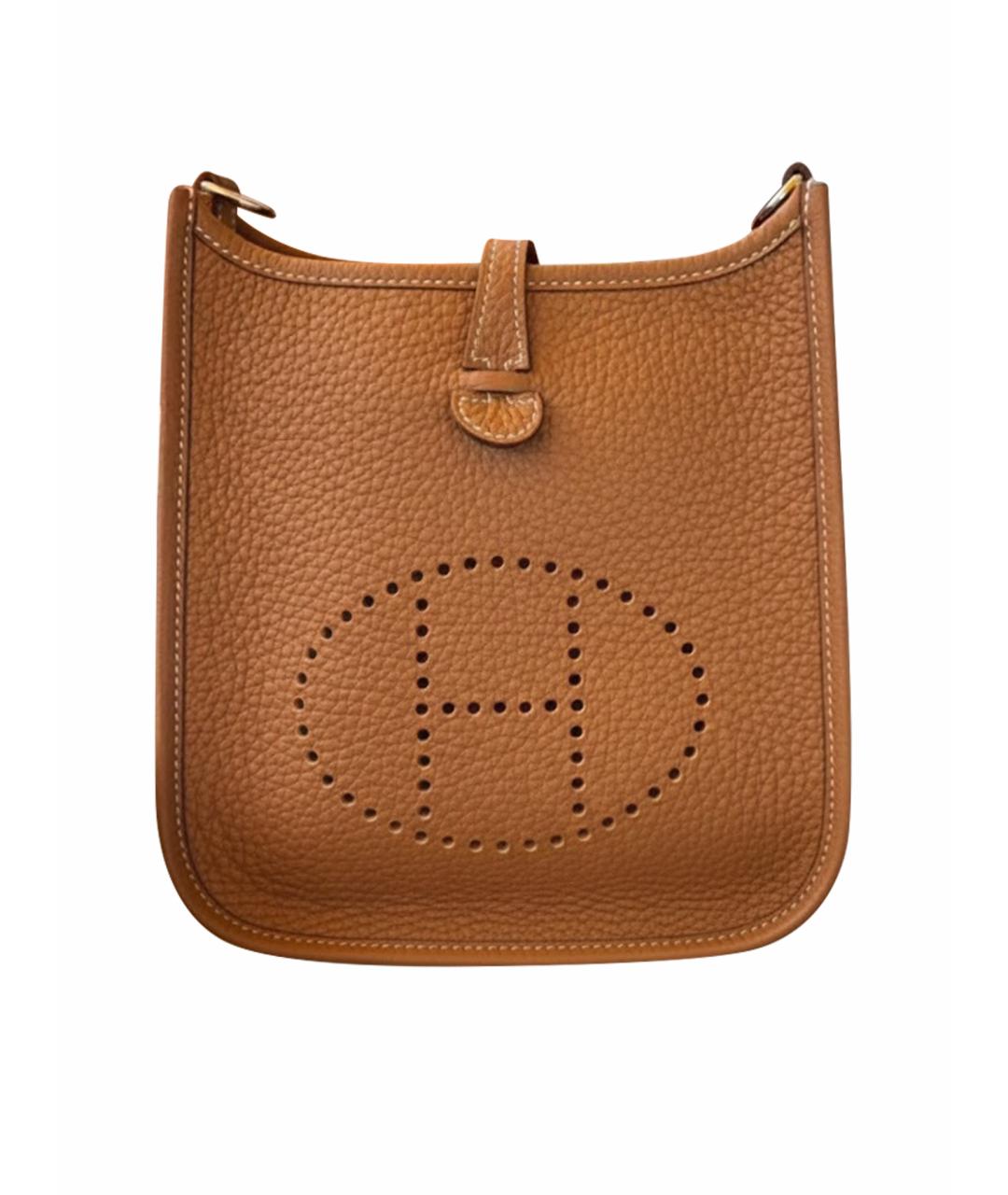 HERMES Коричневая кожаная сумка через плечо, фото 1