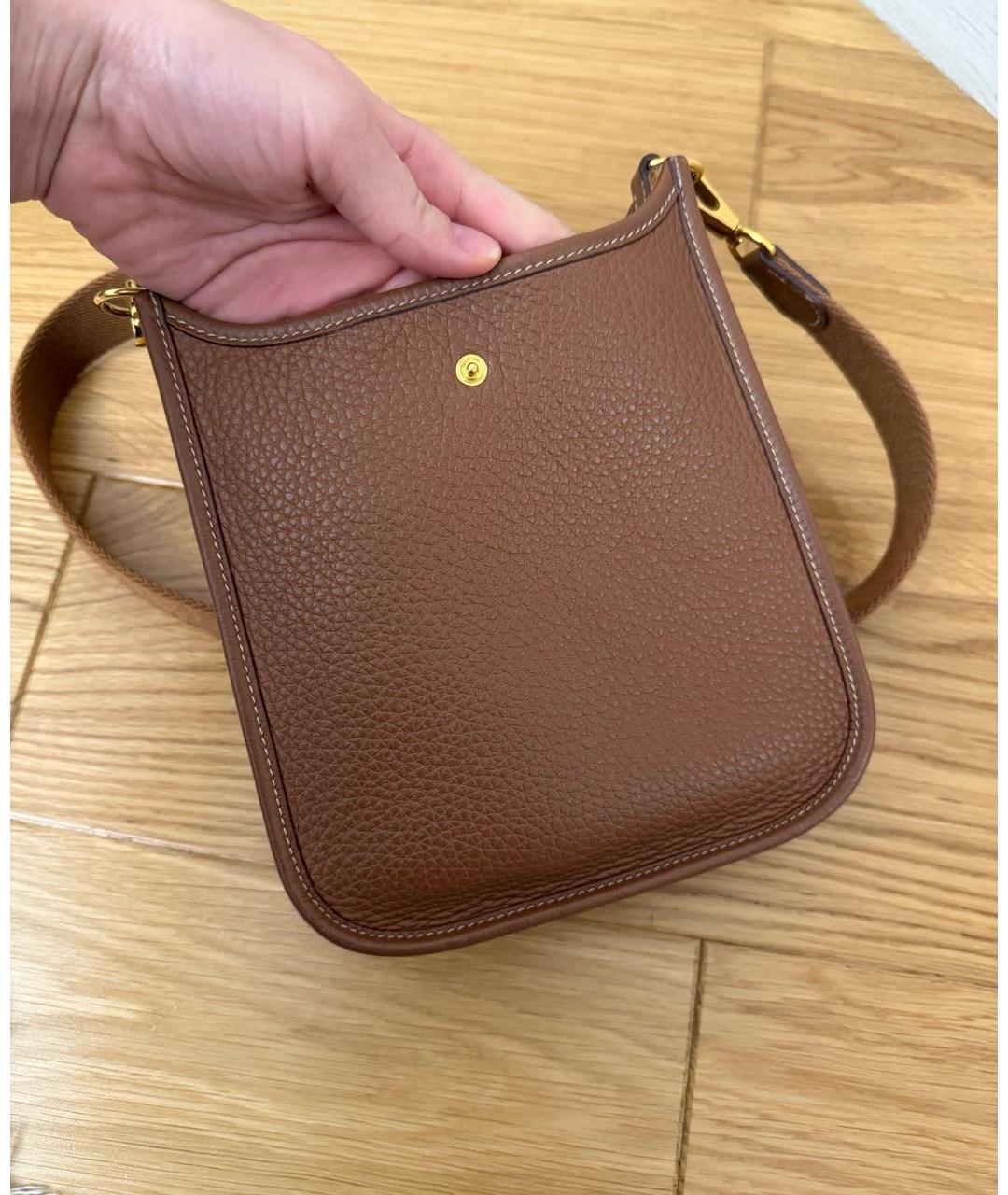 HERMES Коричневая кожаная сумка через плечо, фото 4