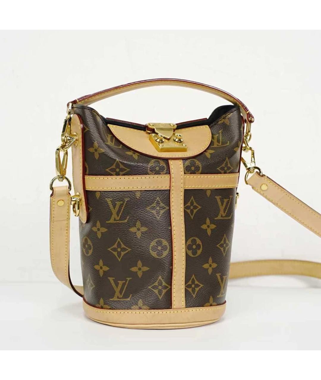 LOUIS VUITTON Коричневая кожаная сумка с короткими ручками, фото 5