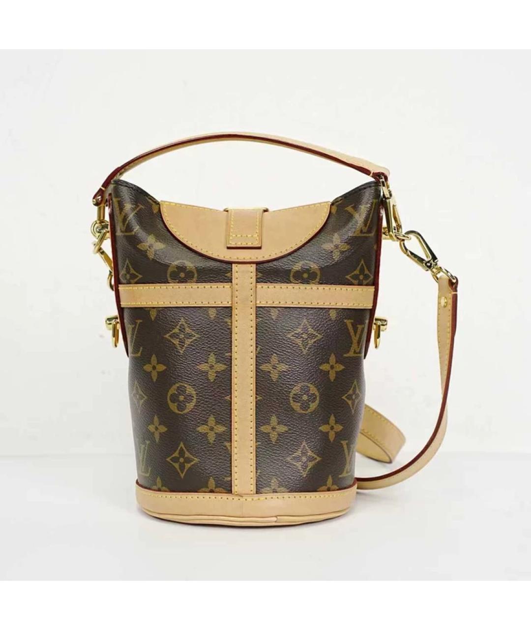 LOUIS VUITTON Коричневая кожаная сумка с короткими ручками, фото 7