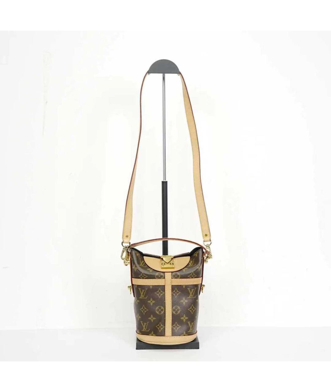 LOUIS VUITTON Коричневая кожаная сумка с короткими ручками, фото 10