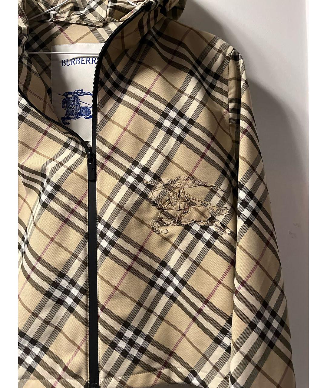 BURBERRY Бежевая синтетическая куртка, фото 4