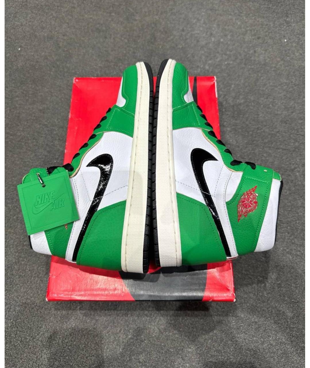 JORDAN Зеленые кожаные кроссовки, фото 4