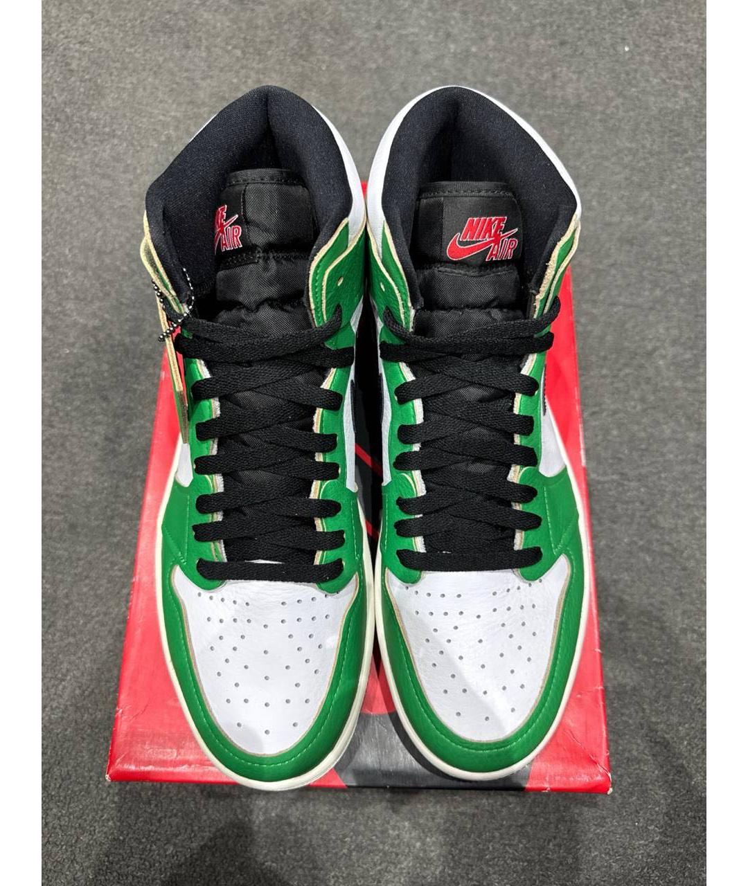 JORDAN Зеленые кожаные кроссовки, фото 2