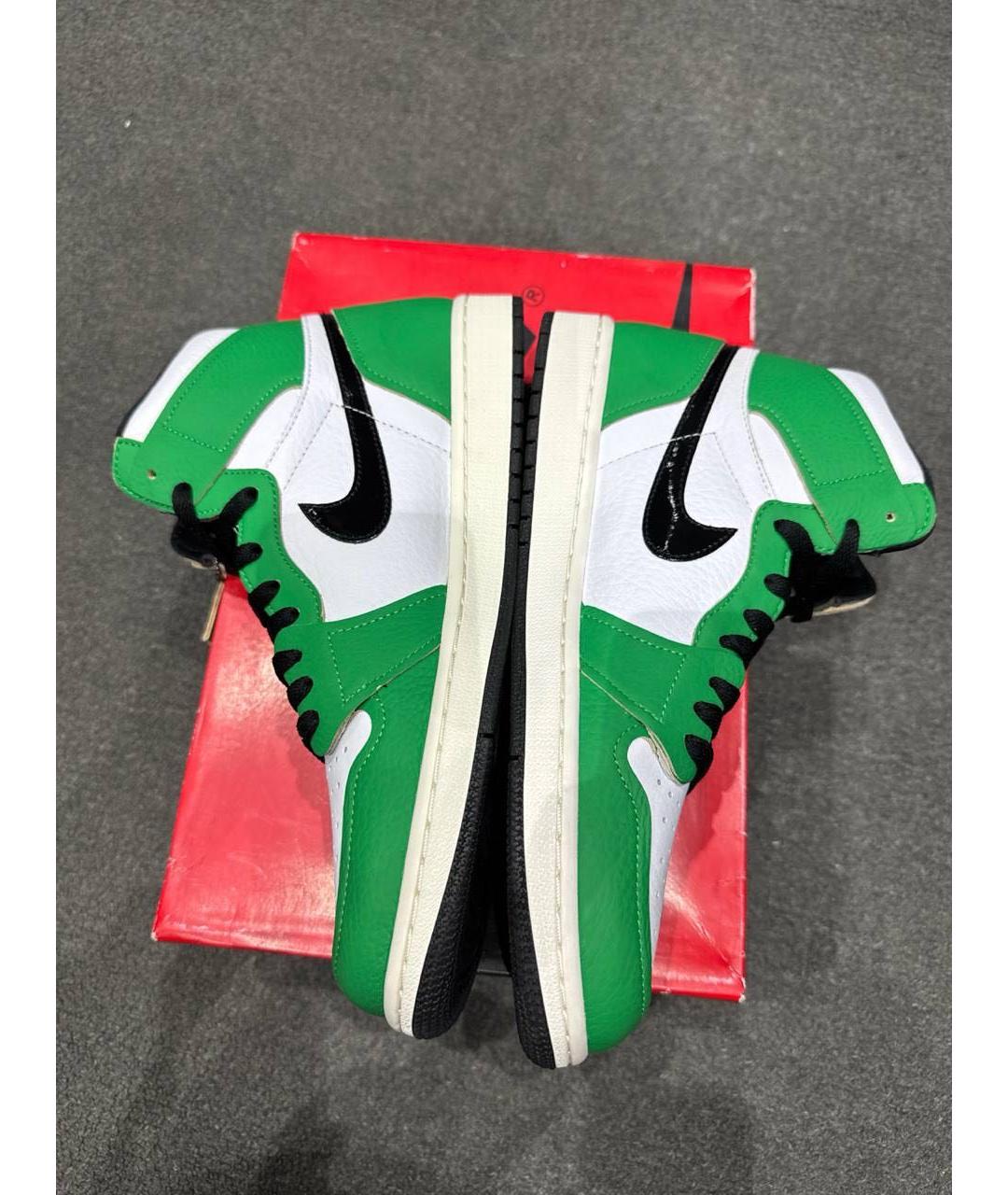 JORDAN Зеленые кожаные кроссовки, фото 3