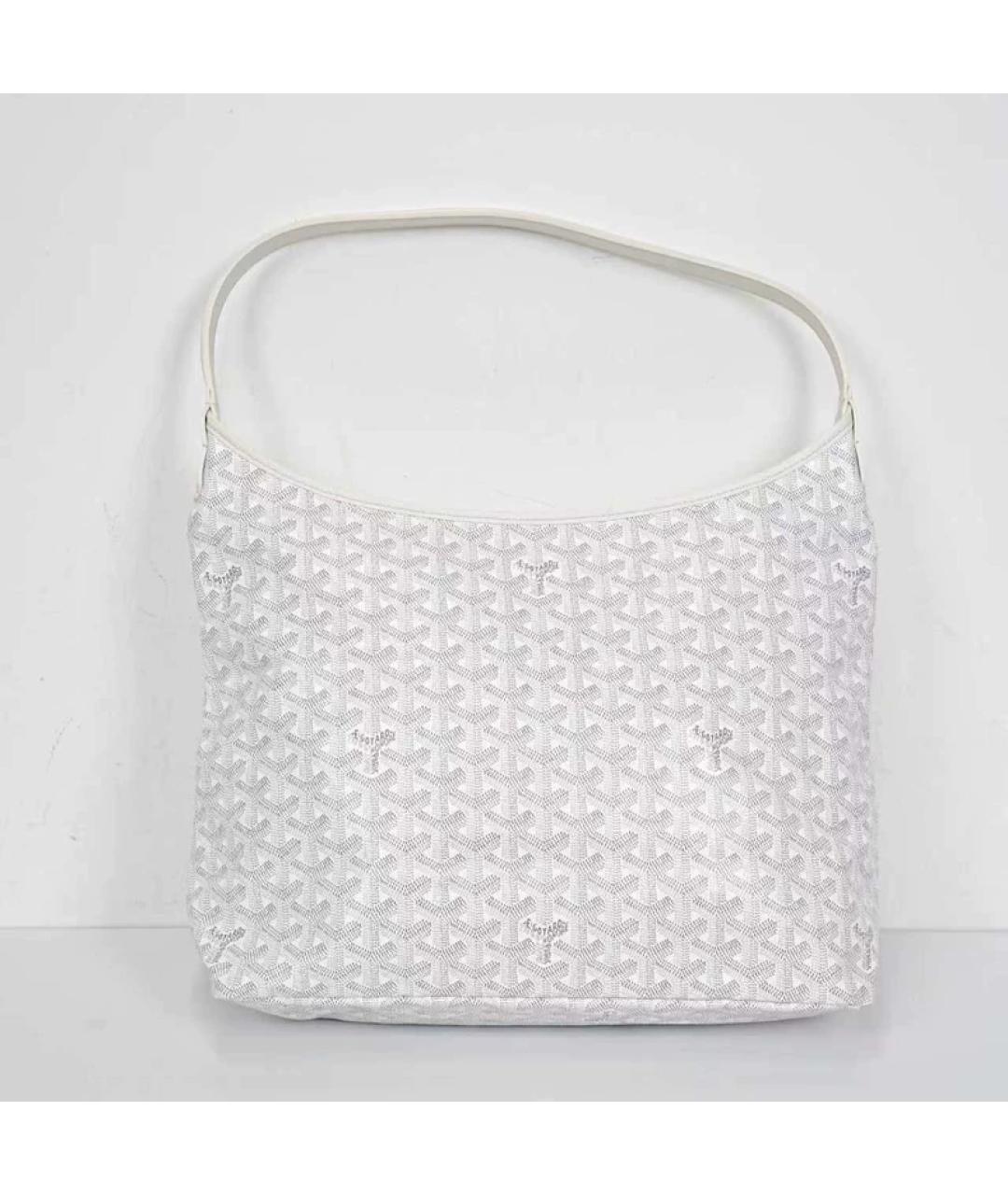 GOYARD Белая тканевая сумка с короткими ручками, фото 4