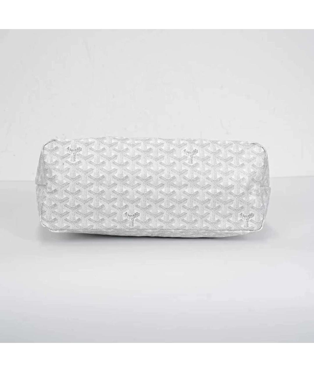 GOYARD Белая тканевая сумка с короткими ручками, фото 5