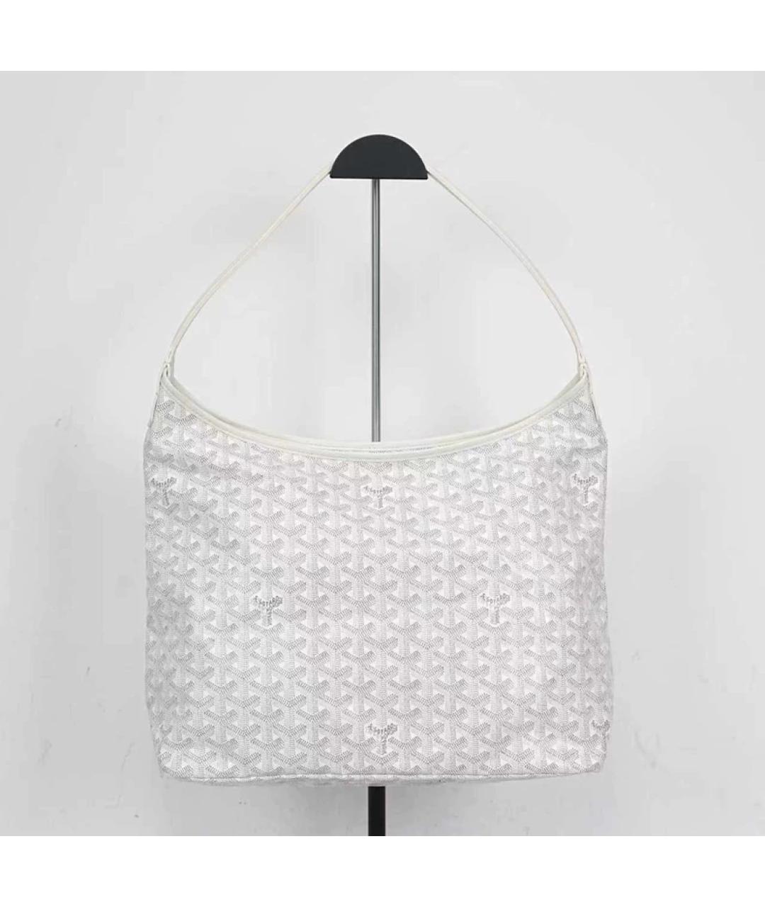 GOYARD Белая тканевая сумка с короткими ручками, фото 3