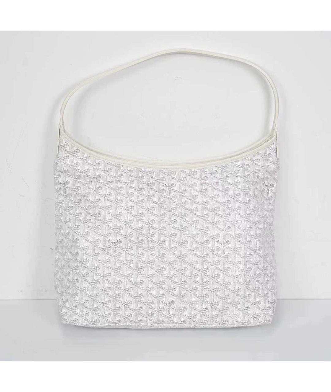 GOYARD Белая тканевая сумка с короткими ручками, фото 7