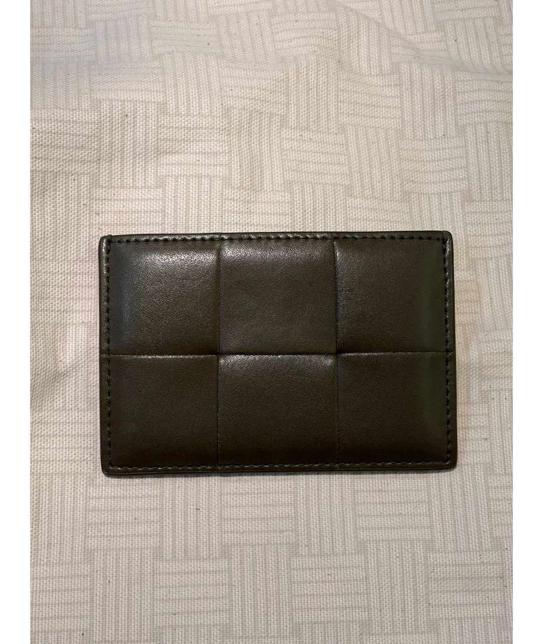 BOTTEGA VENETA Хаки кожаный кардхолдер, фото 3