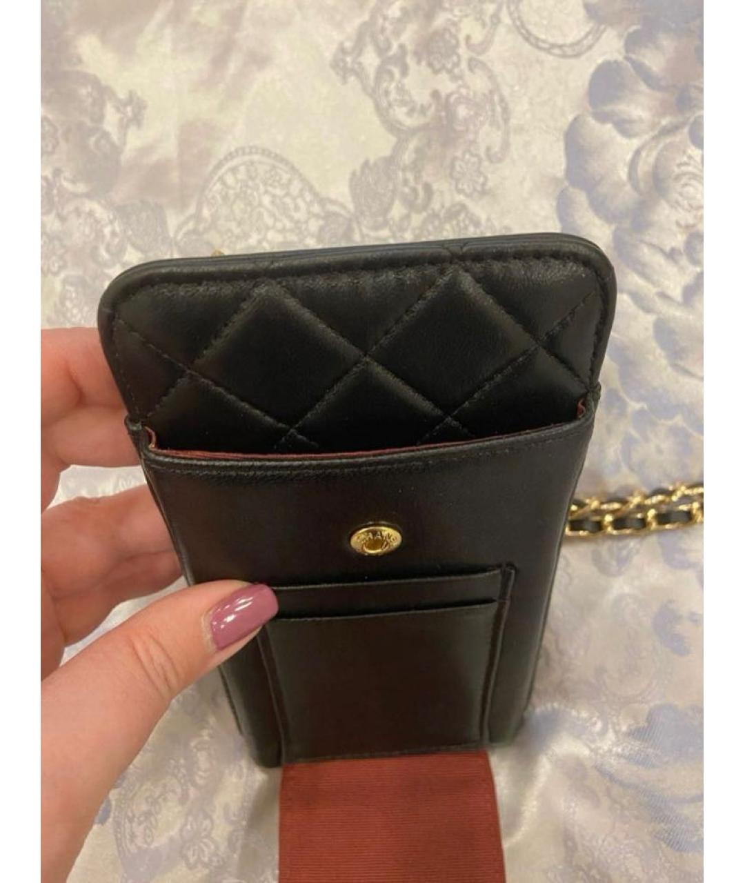 CHANEL Черная кожаная сумка через плечо, фото 6