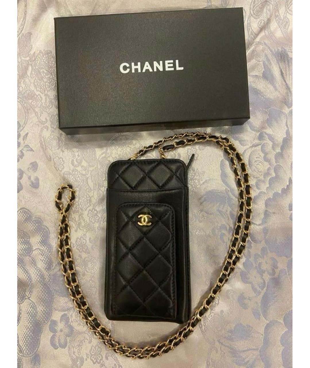 CHANEL Черная кожаная сумка через плечо, фото 4