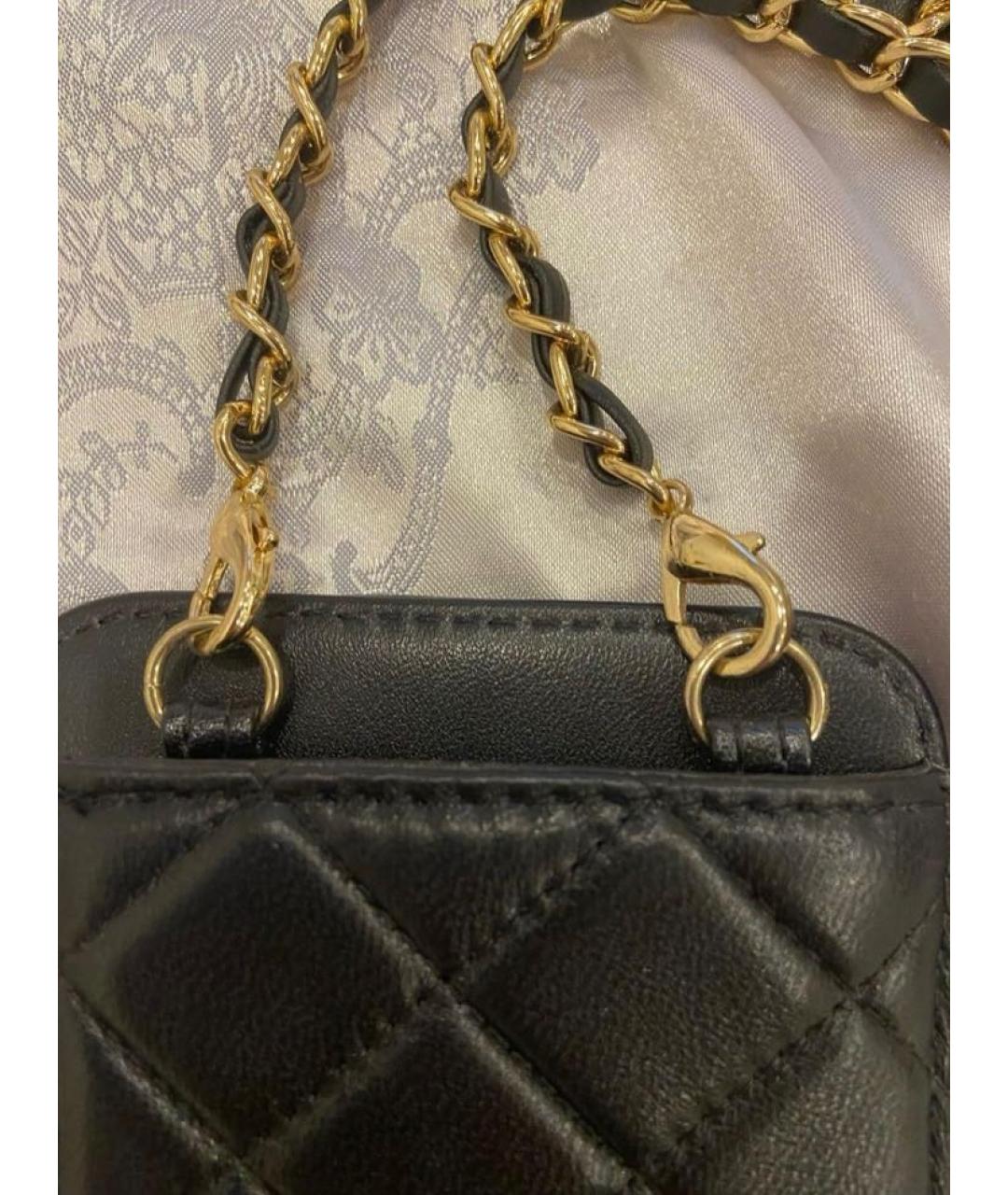 CHANEL Черная кожаная сумка через плечо, фото 7