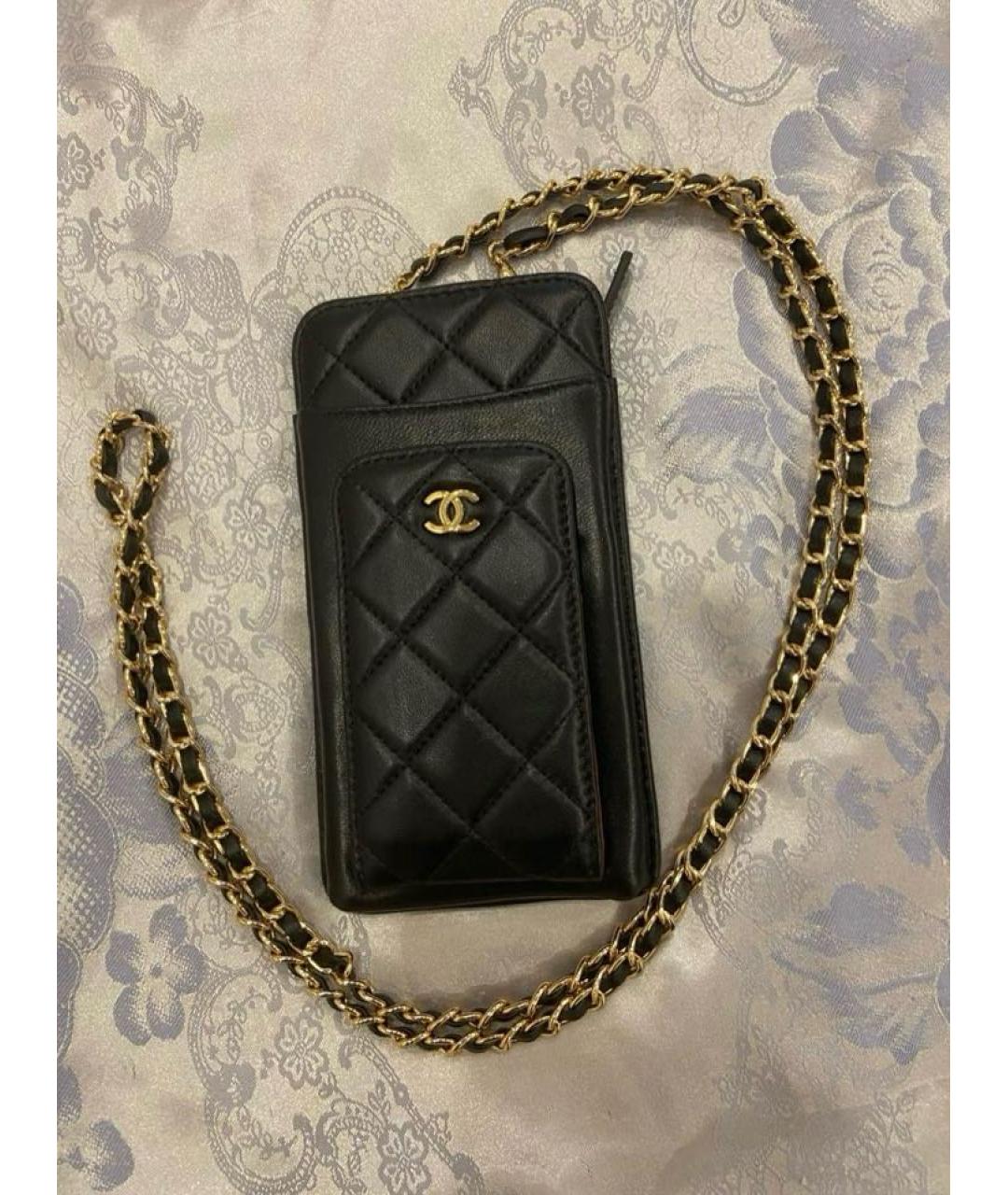 CHANEL Черная кожаная сумка через плечо, фото 8