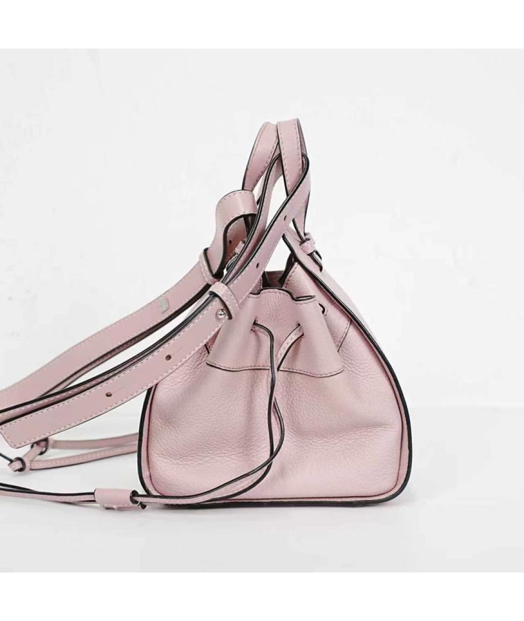 LOEWE Розовая кожаная сумка с короткими ручками, фото 4