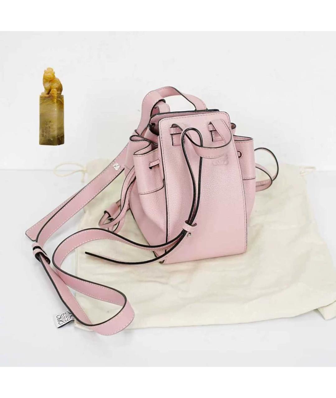 LOEWE Розовая кожаная сумка с короткими ручками, фото 9