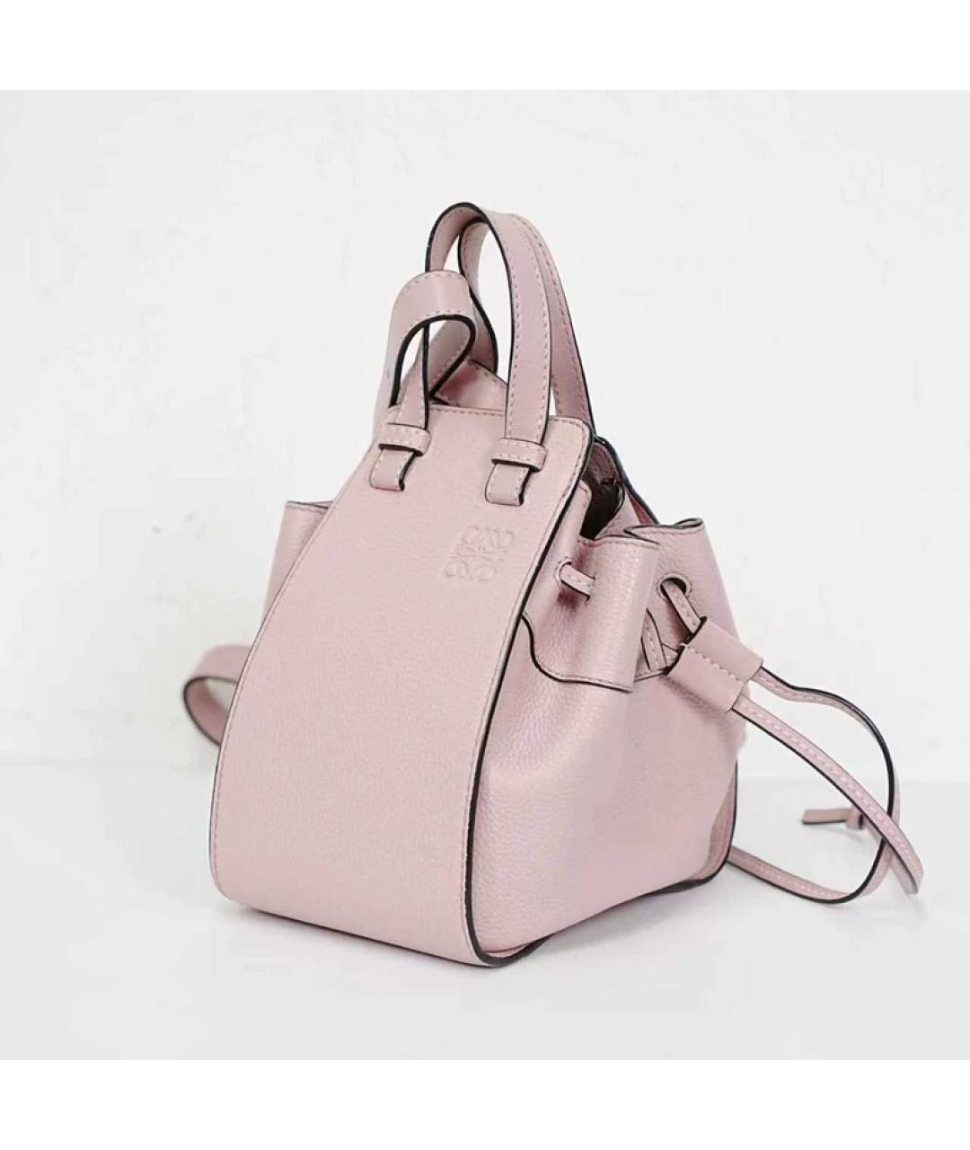 LOEWE Розовая кожаная сумка с короткими ручками, фото 5