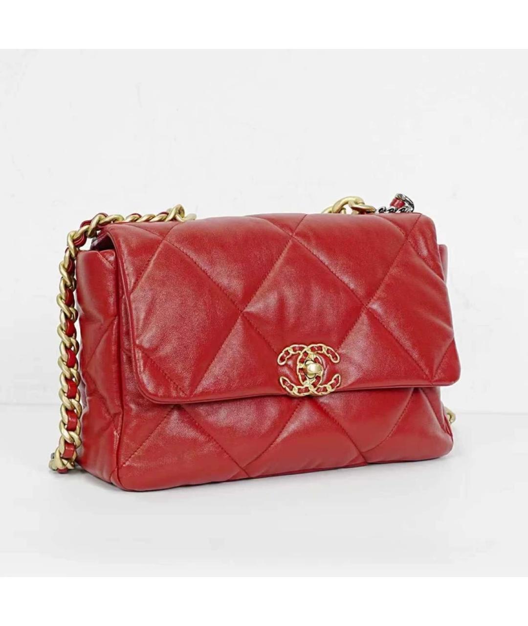 CHANEL Красная кожаная сумка через плечо, фото 5