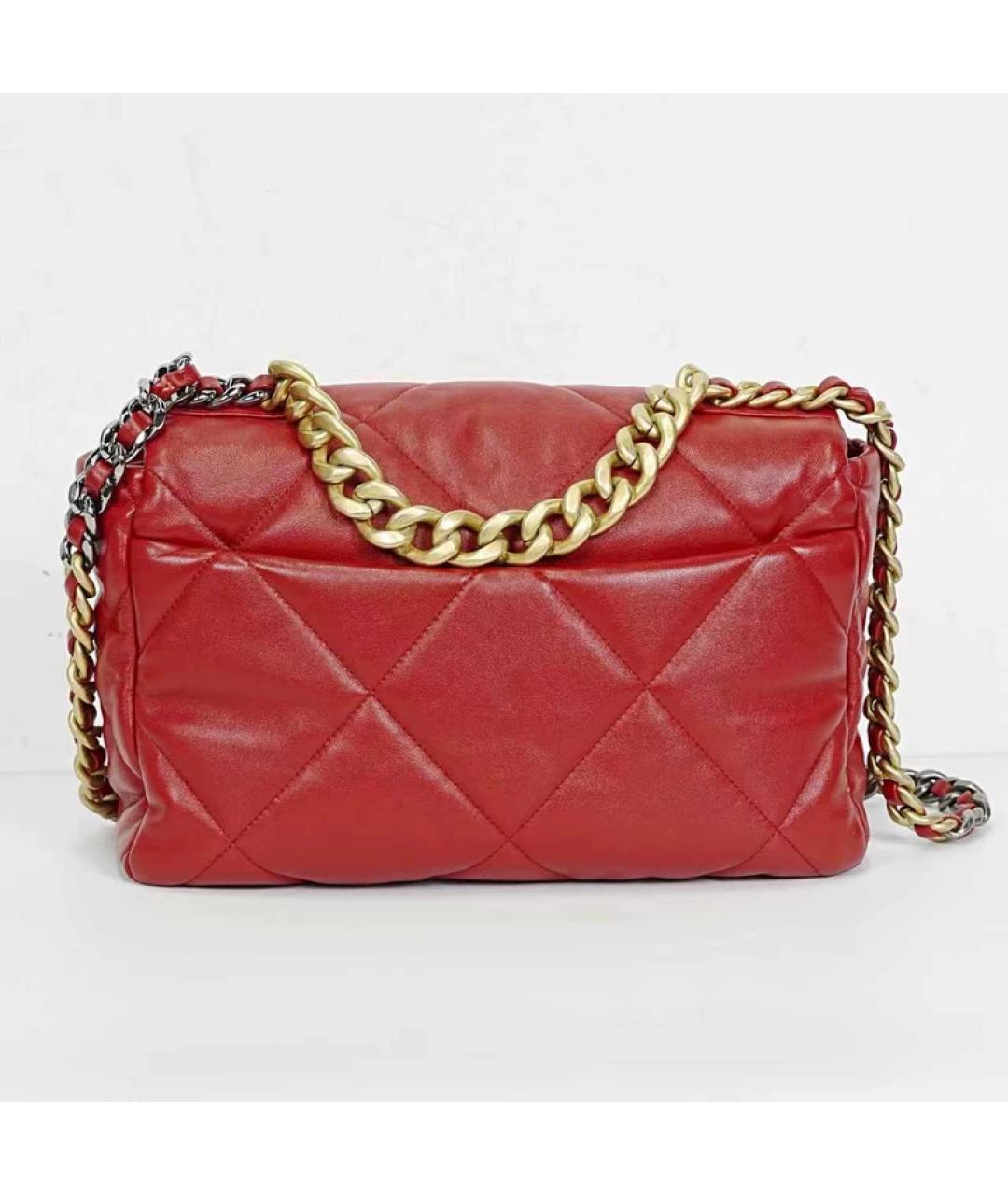 CHANEL Красная кожаная сумка через плечо, фото 7