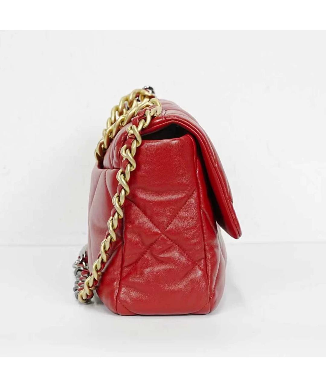 CHANEL Красная кожаная сумка через плечо, фото 6