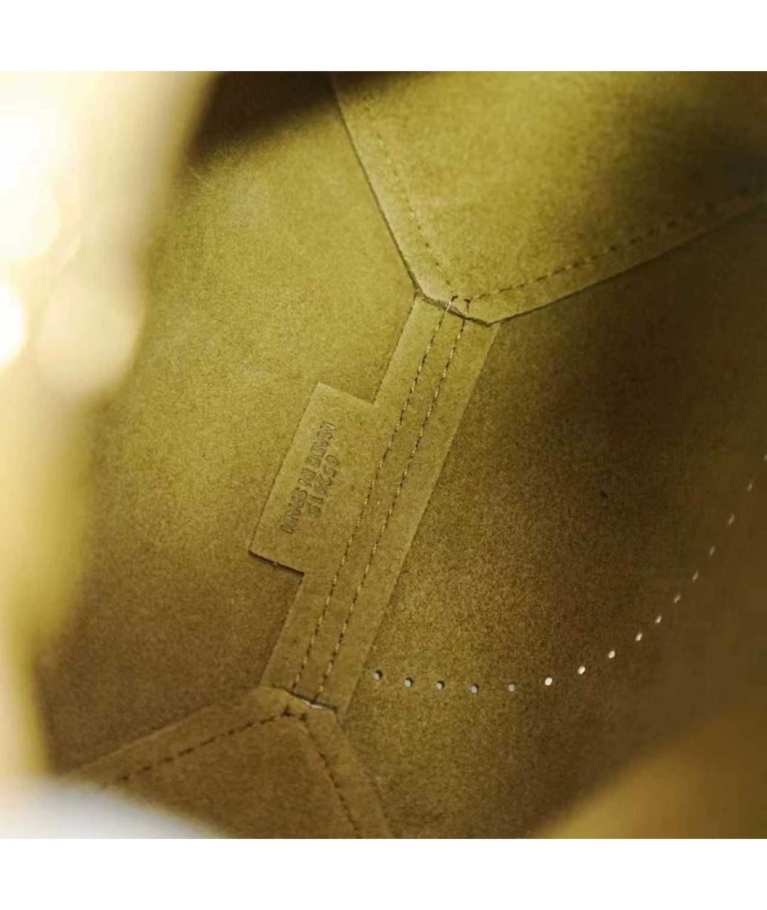 LOEWE Горчичная кожаная сумка с короткими ручками, фото 9