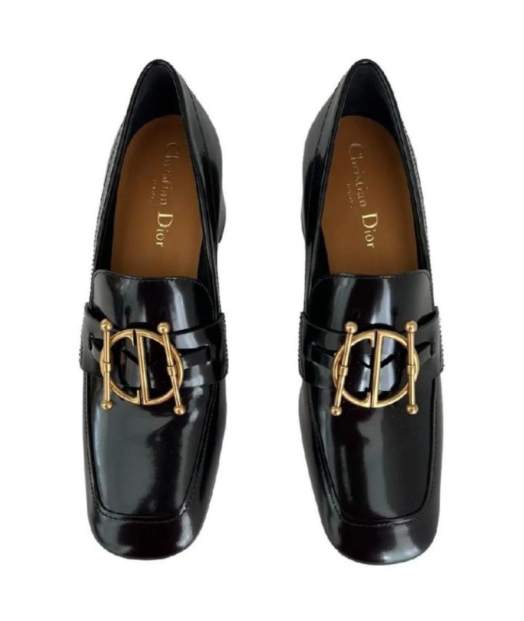 CHRISTIAN DIOR Черные кожаные туфли, фото 3