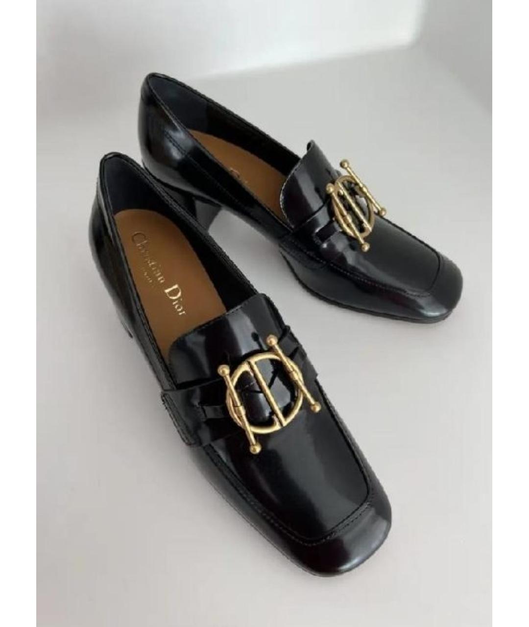 CHRISTIAN DIOR Черные кожаные туфли, фото 5