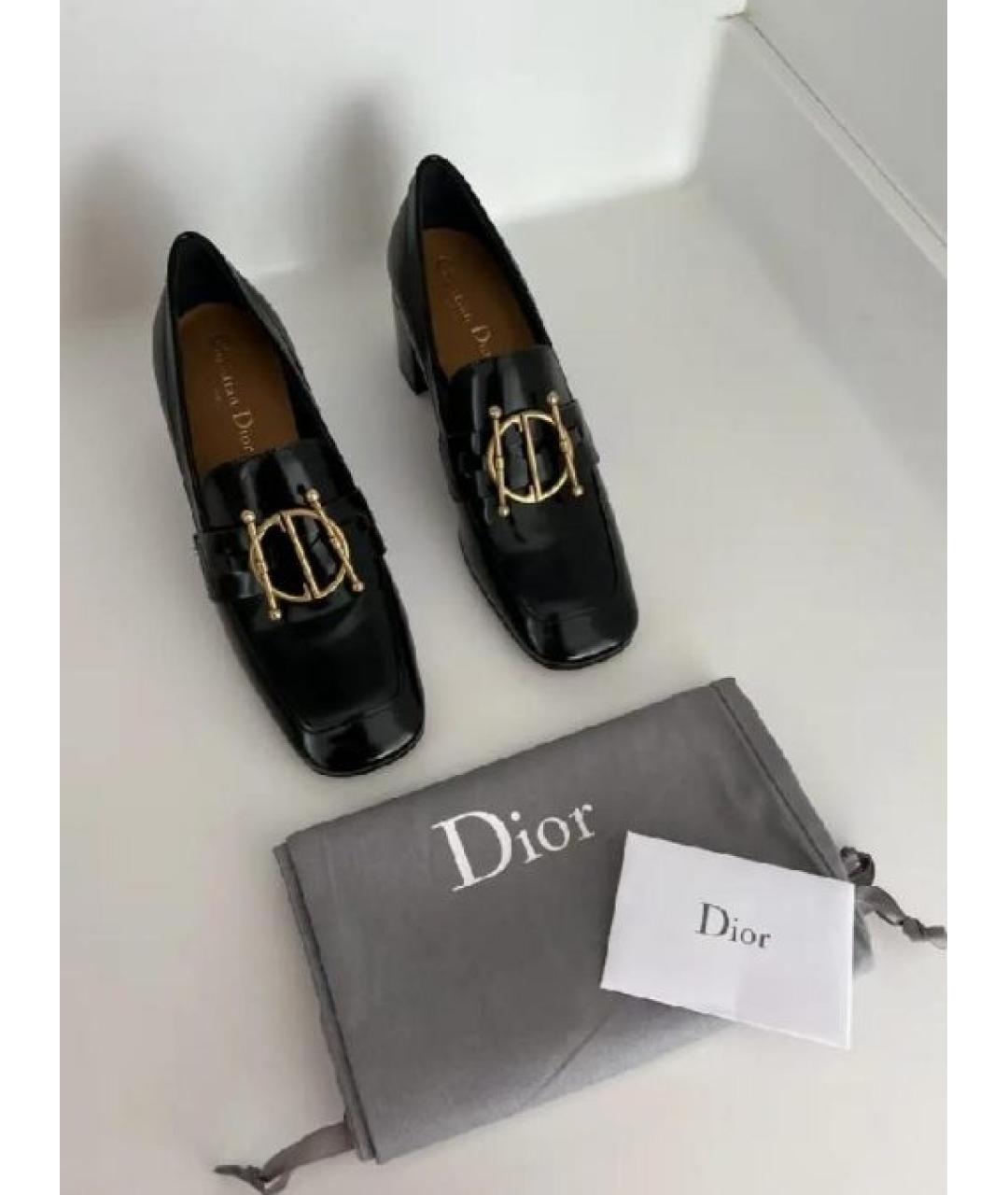 CHRISTIAN DIOR Черные кожаные туфли, фото 4