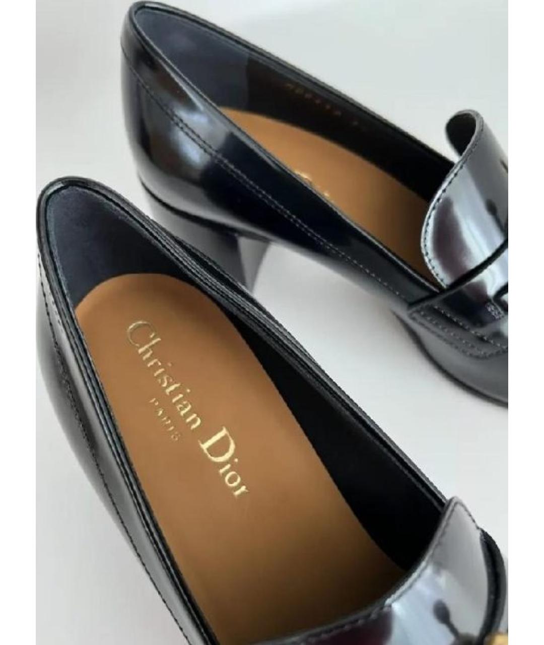 CHRISTIAN DIOR Черные кожаные туфли, фото 7