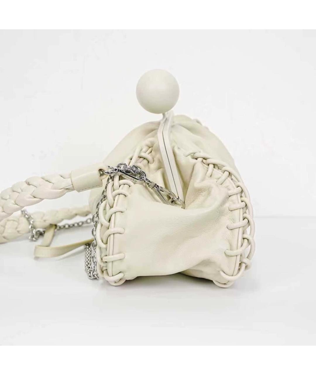 WEEKEND MAX MARA Белая кожаная сумка с короткими ручками, фото 5