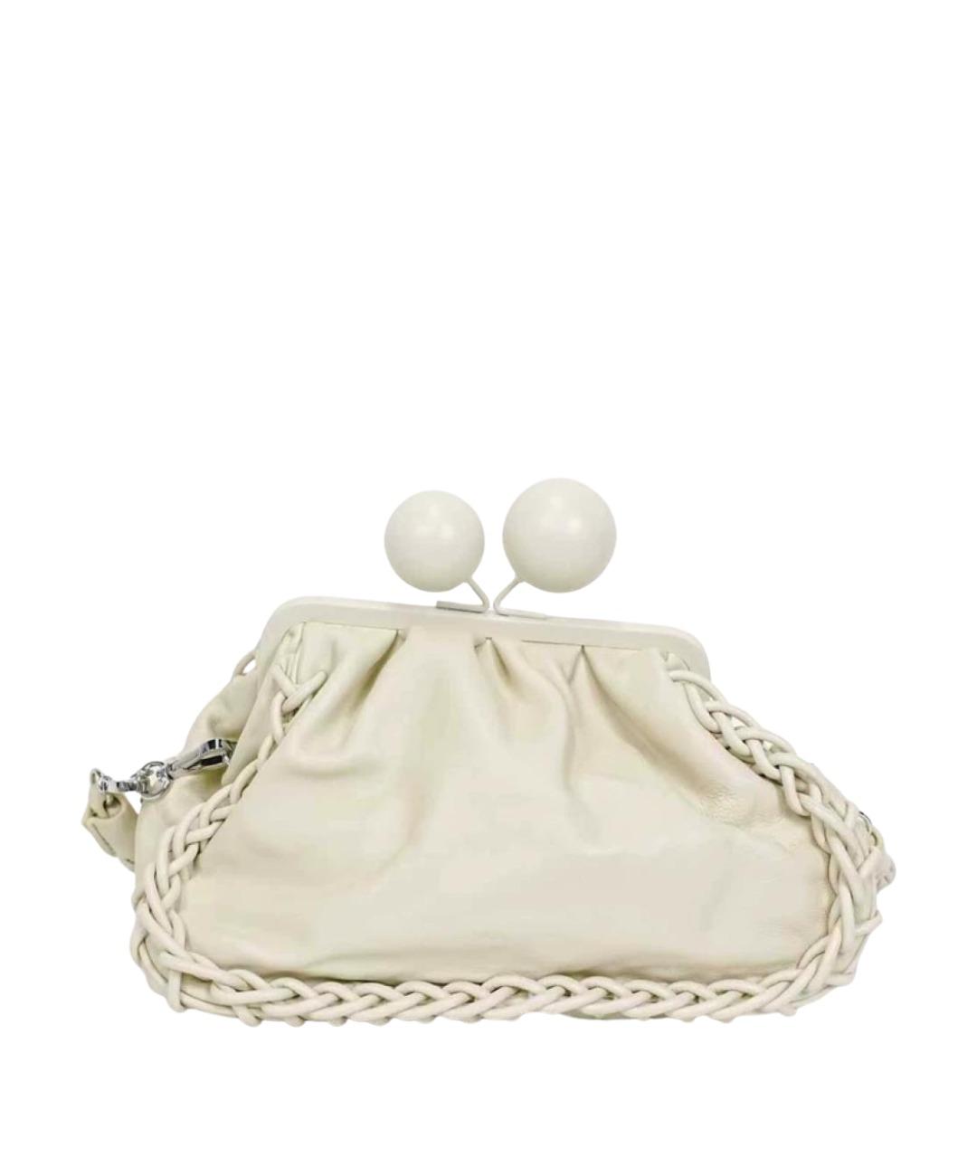 WEEKEND MAX MARA Белая кожаная сумка с короткими ручками, фото 1